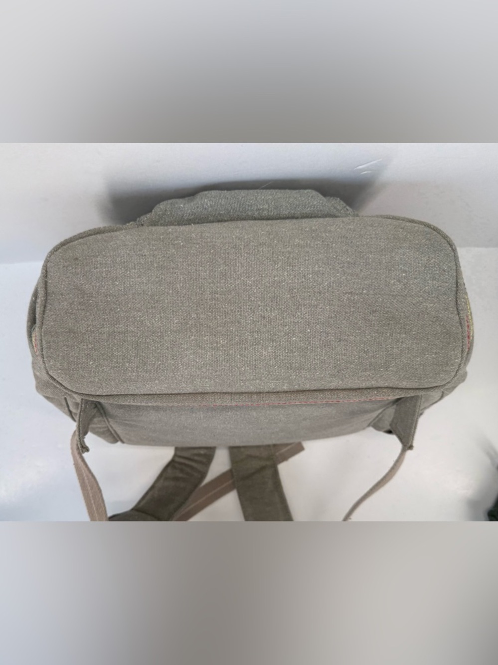 House of Marley lively up gray hemp Roll-Top Backpack with Tan Straps - Picture 9 of 16